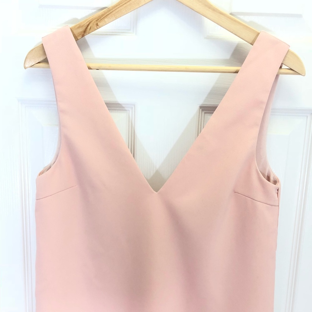 SOLD TOBI Blush Pink Wonder Why Deep V Shift Dress - Picture 2 of 4